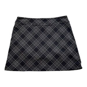 Athleta Checkered Mini Skirt in Gray and White